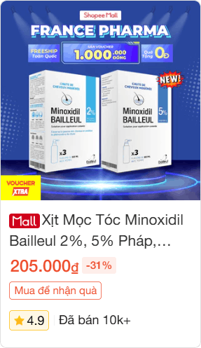Xịt Mọc Tóc Minoxidil Bailleul 2%, 5%